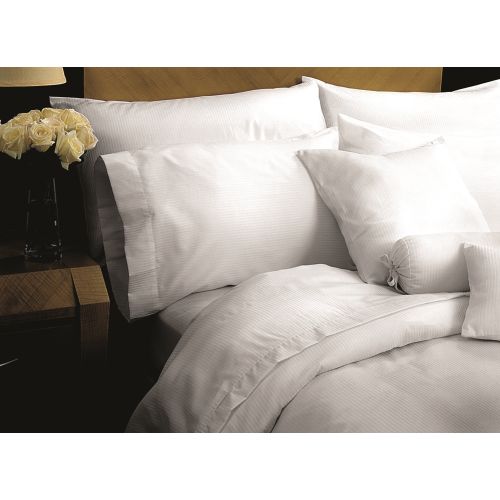 Magnificence T310 Blend Woven Stripe, Queen Pillowcase, 42x40 CS, White